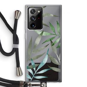 CaseCompany Tropical watercolor leaves: Samsung Galaxy Note 20 Ultra / Note 20 Ultra 5G Transparant Hoesje met koord