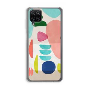 CaseCompany Bold Rounded Shapes: Samsung Galaxy A12 Transparant Hoesje