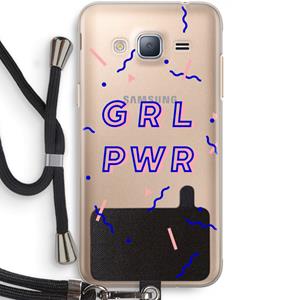 CaseCompany GRL PWR: Samsung Galaxy J3 (2016) Transparant Hoesje met koord