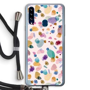 CaseCompany Terrazzo Memphis Pink: Samsung Galaxy A20s Transparant Hoesje met koord