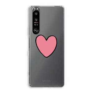 CaseCompany Hartje: Sony Xperia 1 III Transparant Hoesje