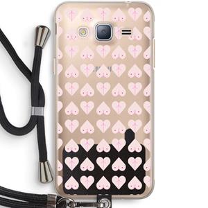 CaseCompany Ass 'n Titties: Samsung Galaxy J3 (2016) Transparant Hoesje met koord
