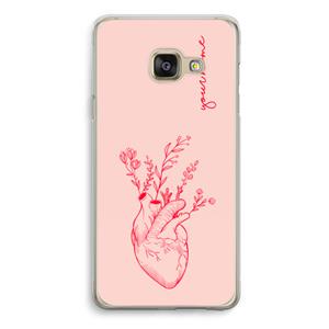 CaseCompany Blooming Heart: Samsung Galaxy A3 (2016) Transparant Hoesje