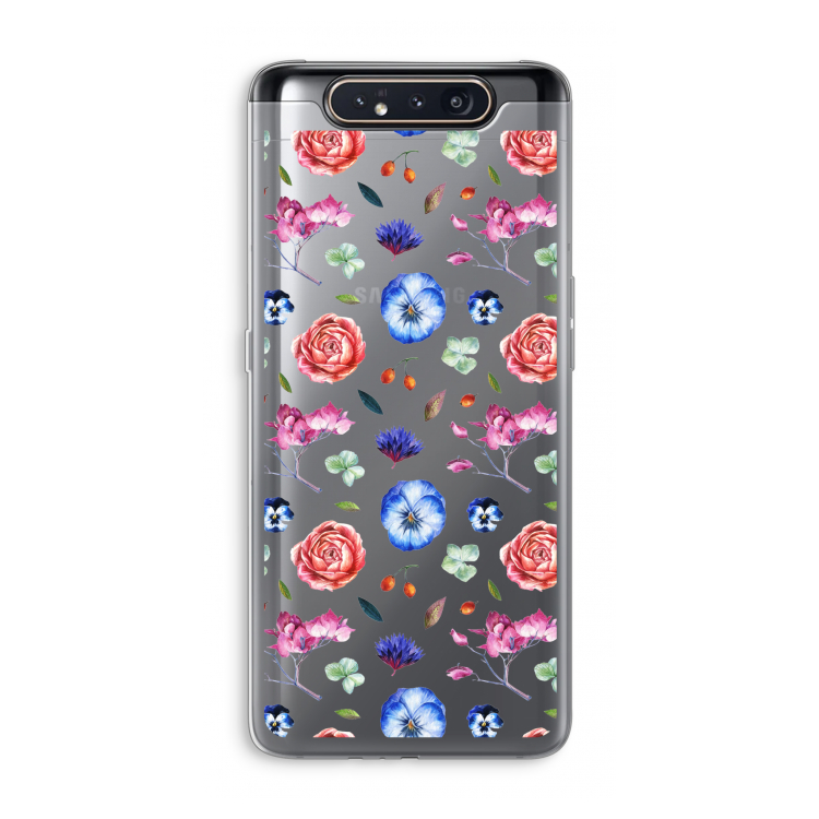 CaseCompany Bloemetjes: Samsung Galaxy A80 Transparant Hoesje