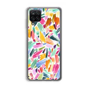 CaseCompany Watercolor Brushstrokes: Samsung Galaxy A12 Transparant Hoesje