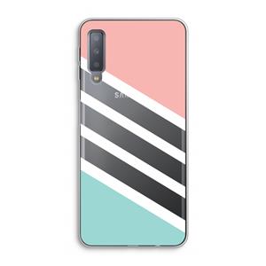 CaseCompany Strepen pastel: Samsung Galaxy A7 (2018) Transparant Hoesje