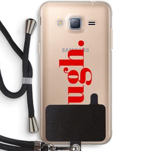 CaseCompany Ugh: Samsung Galaxy J3 (2016) Transparant Hoesje met koord
