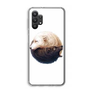 CaseCompany Yin Yang Wolves: Samsung Galaxy A32 5G Transparant Hoesje