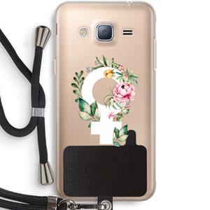 CaseCompany Venus: Samsung Galaxy J3 (2016) Transparant Hoesje met koord