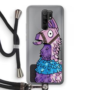 CaseCompany Lama: Xiaomi Redmi 9 Transparant Hoesje met koord