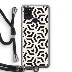 CaseCompany Crazy pattern: Samsung Galaxy A21s Transparant Hoesje met koord