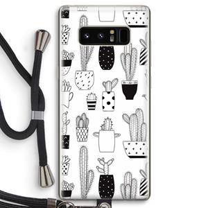 CaseCompany Cactusmotief: Samsung Galaxy Note 8 Transparant Hoesje met koord