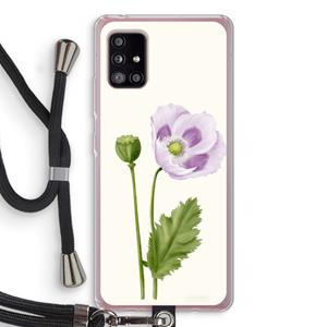 CaseCompany Purple poppy: Samsung Galaxy A51 5G Transparant Hoesje met koord