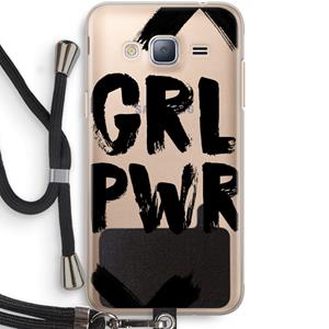 CaseCompany Girl Power #2: Samsung Galaxy J3 (2016) Transparant Hoesje met koord