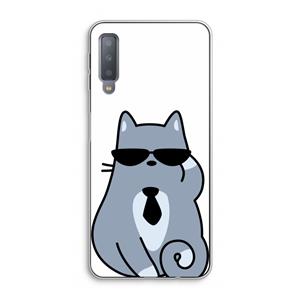 CaseCompany Cool cat: Samsung Galaxy A7 (2018) Transparant Hoesje