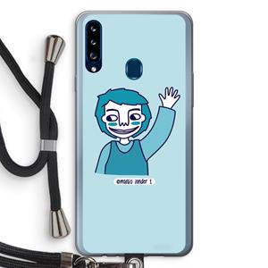 CaseCompany Zwaai: Samsung Galaxy A20s Transparant Hoesje met koord