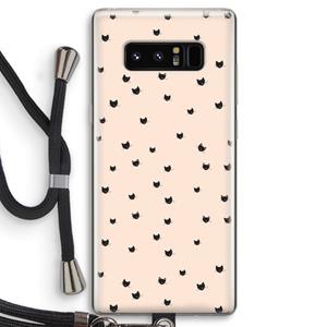 CaseCompany Kleine kattenkopjes: Samsung Galaxy Note 8 Transparant Hoesje met koord