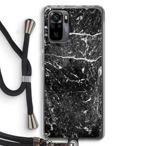 CaseCompany Zwart marmer: Xiaomi Redmi Note 10 Pro Transparant Hoesje met koord