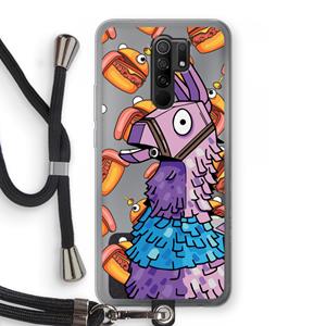 CaseCompany Loot Burger: Xiaomi Redmi 9 Transparant Hoesje met koord