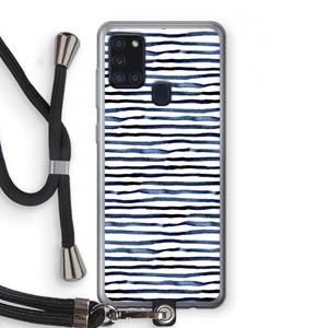 CaseCompany Verrassende lijnen: Samsung Galaxy A21s Transparant Hoesje met koord