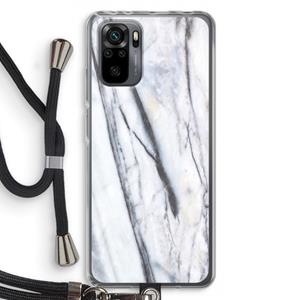CaseCompany Gestreepte marmer: Xiaomi Redmi Note 10 Pro Transparant Hoesje met koord