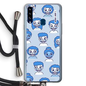 CaseCompany Gezichtjes: Samsung Galaxy A20s Transparant Hoesje met koord