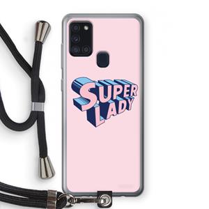 CaseCompany Superlady: Samsung Galaxy A21s Transparant Hoesje met koord