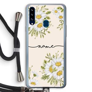 CaseCompany Daisies: Samsung Galaxy A20s Transparant Hoesje met koord