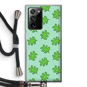 CaseCompany Groene blaadjes: Samsung Galaxy Note 20 Ultra / Note 20 Ultra 5G Transparant Hoesje met koord