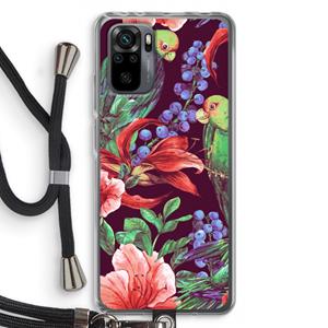 CaseCompany Papegaaien: Xiaomi Redmi Note 10 Pro Transparant Hoesje met koord