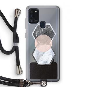 CaseCompany Creatieve toets: Samsung Galaxy A21s Transparant Hoesje met koord