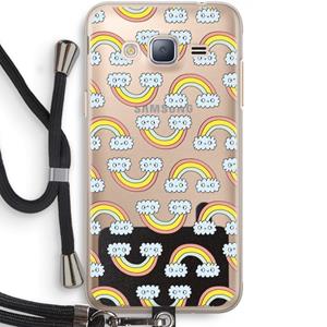 CaseCompany Regenboog: Samsung Galaxy J3 (2016) Transparant Hoesje met koord