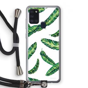 CaseCompany Lange bladeren: Samsung Galaxy A21s Transparant Hoesje met koord