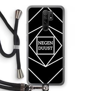 CaseCompany Negenduust geometrisch: Xiaomi Redmi 9 Transparant Hoesje met koord