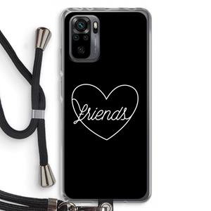 CaseCompany Friends heart black: Xiaomi Redmi Note 10 Pro Transparant Hoesje met koord