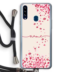 CaseCompany Hartjes en kusjes: Samsung Galaxy A20s Transparant Hoesje met koord