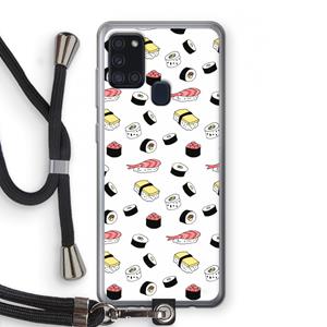 CaseCompany Sushi time: Samsung Galaxy A21s Transparant Hoesje met koord