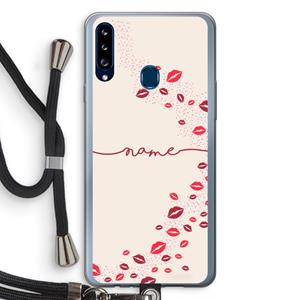 CaseCompany Kusjes: Samsung Galaxy A20s Transparant Hoesje met koord