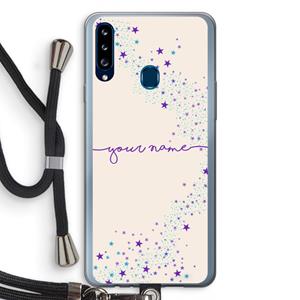 CaseCompany Sterren: Samsung Galaxy A20s Transparant Hoesje met koord