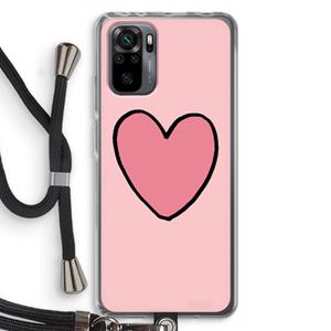 CaseCompany Hartje: Xiaomi Redmi Note 10 Pro Transparant Hoesje met koord
