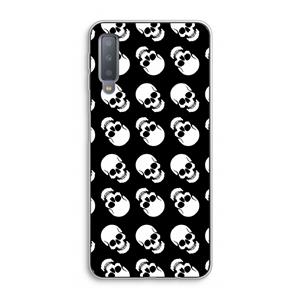 CaseCompany Musketon Skulls: Samsung Galaxy A7 (2018) Transparant Hoesje