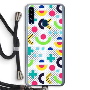 CaseCompany 8-bit N°1: Samsung Galaxy A20s Transparant Hoesje met koord