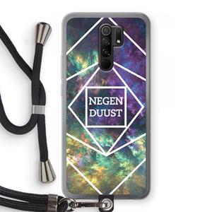 CaseCompany Negenduust ruimte: Xiaomi Redmi 9 Transparant Hoesje met koord