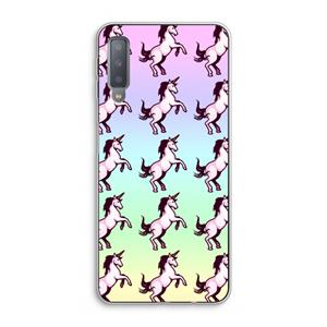 CaseCompany Musketon Unicorn: Samsung Galaxy A7 (2018) Transparant Hoesje