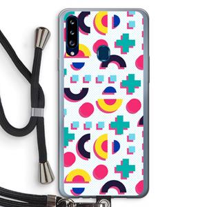 CaseCompany 8-bit N°2: Samsung Galaxy A20s Transparant Hoesje met koord