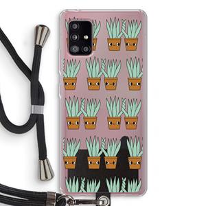 CaseCompany Sansevieria: Samsung Galaxy A51 5G Transparant Hoesje met koord