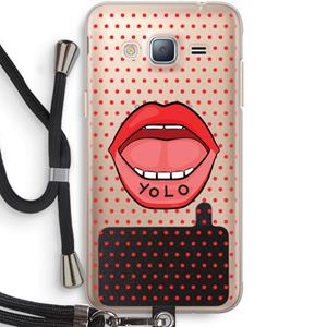CaseCompany Yolo Denise: Samsung Galaxy J3 (2016) Transparant Hoesje met koord