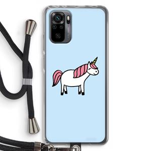 CaseCompany Eenhoorn: Xiaomi Redmi Note 10 Pro Transparant Hoesje met koord