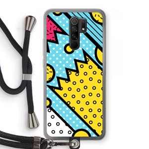 CaseCompany Pop Art #1: Xiaomi Redmi 9 Transparant Hoesje met koord