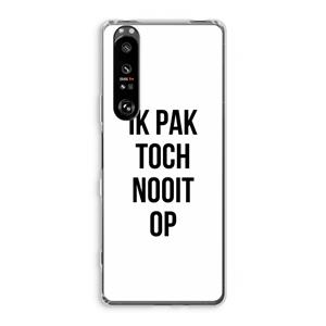 CaseCompany Ik pak nooit op: Sony Xperia 1 III Transparant Hoesje
